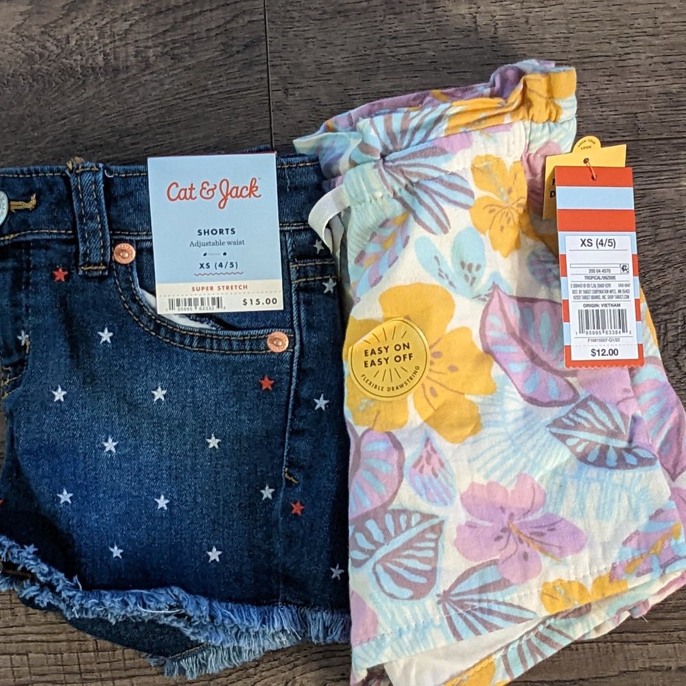 CAT AND JACK SHORTS XS(4/5) NWT